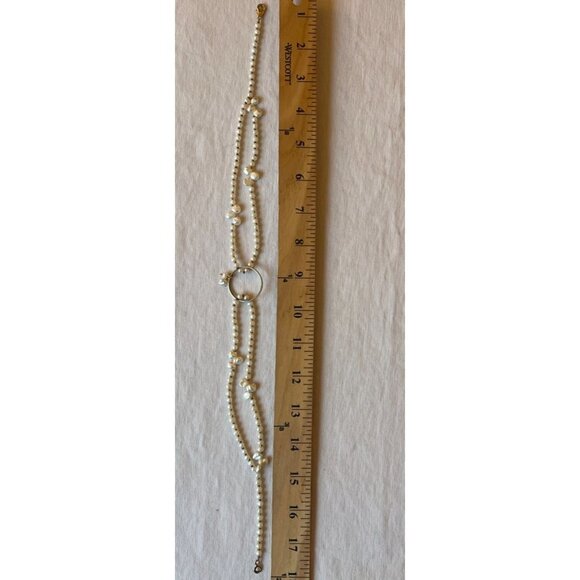 VTG Auth Mix Pearl Freshwater Pearl Necklace Bracelet Goldplated Charm Extender - Picture 6 of 13